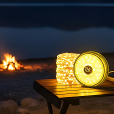 Фонарь кемпинговый аккумуляторный MH8208 с гирляндой теплый свет IPX4 черный