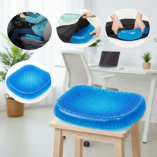 Ортопедическая подушка Egg Sitter гелевая для разгрузки позвоночника с чехлом 35 х 30 х 2 см Синяя