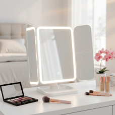 Косметическое тройное LED зеркало XW-810 с аккумулятором и 3 режимами подсветки