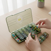 Контейнер-диспенсер для таблеток на 7 дней с 21 ячейкой для ежедневного приема AND MSK-3516