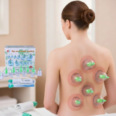 Вакуумные массажные антицеллюлитные банки с насосом для домашней терапии Pull Out a Vacuum Apparatus 12 шт