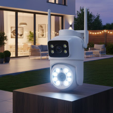 Поворотная камера Wi-Fi Q13 две линзы четкое ночное видение обнаружение движения подходит для наблюдения в