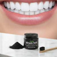 Вибілювальна зубна паста порошок Miracle Teeth Whitener чорна