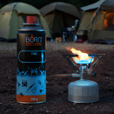 Газовый баллон для портативных газовых приборов горелок BURN GAS 220г, пропан-бутан газ для горелок
