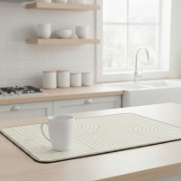Вологий килимок KD-67 для посуду розміром 50x40 см для раковини beige