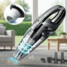 Беспроводной автомобильный пылесос INSPIRE AX-6612 с аккумулятором и набором насадок для уборки пыли, крошек и жидкости