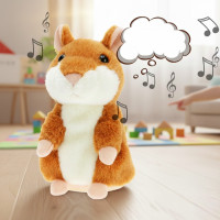 Говорящий хомяк-повторюшка Woody Time Brown, Мягкая игрушка повторяет слова, Говорящая игрушка для детей