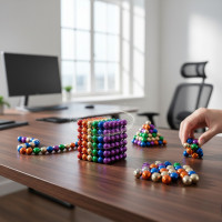 Разноцветный 5мм, 216 шариков, конструктор, магнитный конструктор