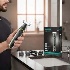 Мужской электрический триммер VGR V-017 для бороды, усов и волос с насадками и аккумулятором,водонепроницаемый