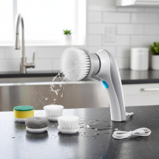 Аккумуляторная электрическая щетка для мытья со сменными насадками Electric Cleaning Brush