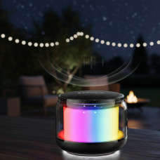 Миниатюрная портативная Bluetooth колонка с влагозащитой, эффектной синей и фиолетовой подсветкой