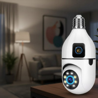 Камера Wi-Fi с креплением в патрон E27 ночное видение обнаружение движения двусторонняя связь подключение к