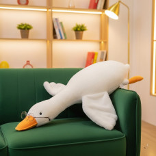 Мягкая игрушка Гусь-обнимусь 110 см Гусь плюшевый белый Подушка обнимашка