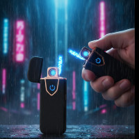 Спіральна сенсорна електрична USB-запальничка UKC 711 Чорний