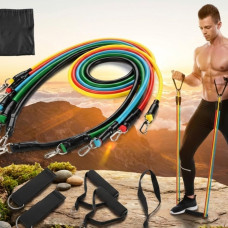 Набор эспандеров для фитнеса 5 жгутов Power Resistance Bands в чехле многофункциональный