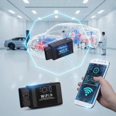 Діагностичний автосканер ELM327 OBD2 Wi-Fi для iOS і Android — адаптер для діагностики авто, чорний