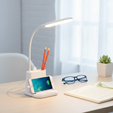 Настольная аккумуляторная LED лампа Bionic Desk Lamp DL-43, cветодиодный сенсорный светильник 3 в 1 Power Bank