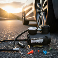 Автомобільний насос Air Compressor DC-12V 250 PSI з манометром компресор Міні повітряний компресор