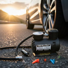 Автомобильный насос Air Compressor DC-12V 250 PSI с манометром компрессор Мини воздушный компрессор