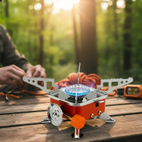 Компактний туристичний газовий пальник Kovar ZT-202, Портативна газова плита Portable Card Type Stove K-202