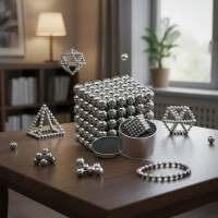 Конструктор-головоломка Neo Cub Silver, 216 магнитных шариков Серебро