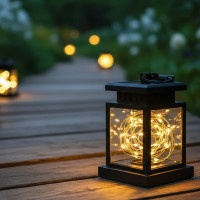 Сонячний підвісний ліхтар із теплим LED-світлом і вологозахистом для вулиці
