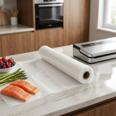 Вакуумные пакеты для продуктов Vacuum Bag 25×500 см, универсальные рулонные