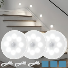 Светильник YC03 3 шт аккумуляторный LED с датчиком движения беспроводной магнитный ночник для шкафа