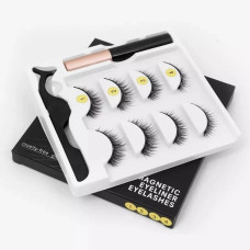 Ресницы магнитные GlamLash AND 5509 3D накладные без клея многоразовые черные