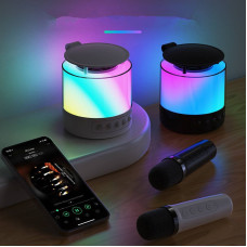 Портативная колонка K19 Bluetooth акустика с микрофоном RGB караоке speaker