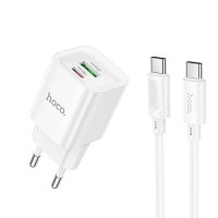 Зарядний пристрій HOCO C147A USB Type-C + USB 20 W PD QC 3.0 2 порти швидке заряджання