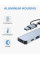 Хаб USB Type-C 7в1 адаптер для ноутбука ПК мультипортовий розгалужувач сірий