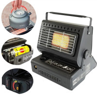 Газовий нагрівач туристичний 2в1 1300W з функцією плитки, портативна газова піч для кемпінгу