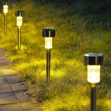 Светильники садовые на солнечной батарее 10 шт 31 см холодный белый свет LED для участка