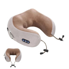 Массажная подушка для шеи U-shaped massage pillow, ортопедическая подушка массажер для шеи и плеч с памятью формы