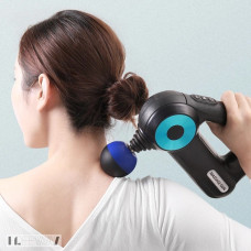 Массажер перкуссионный ручной Massage Gun 12 в 1 для тела и мышц, электрический массажер для спины шеи ног