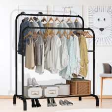 Подвійна підлогова вішалка Double Floor Hanger 110×54 см із полицею для взуття