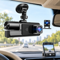 Автомобільний відеореєстратор A22 із трьома камерами, Full HD, Wi-Fi, нічним зніманням і задньою камерою
