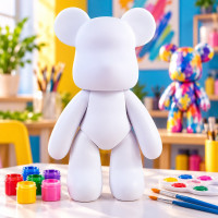 Набір для творчості DIY Creative Fluid Bear ведмедик 23 см з 3 фарбами та пензлем вініловий