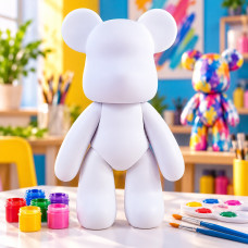 Набір для творчості DIY Creative Fluid Bear ведмедик 23 см з 3 фарбами та пензлем вініловий