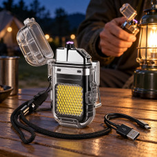 Електроімпульсна USB-запальничка 9258 із LED-ліхтариком і заряджанням Type-C